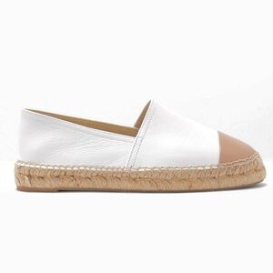 Aldo Leather Slip-On Espadrilles Shoes White Tan 8.5